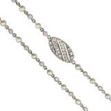 Vintage Tiffany & Co. 82" Long Diamond & Seed Pearl Necklace