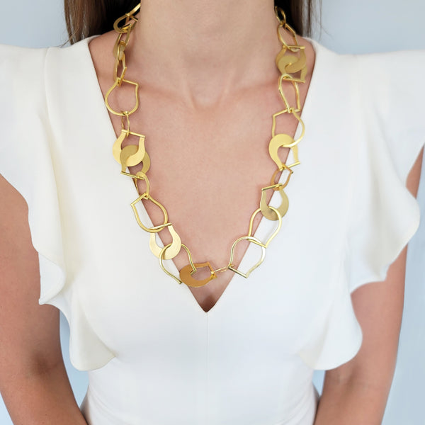 Youmna Oxbow Stirrup Design Link Necklace