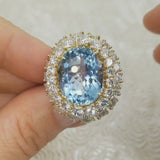 14.20ct Aquamarine & Diamond Ballerina Ring