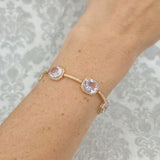 Kunzite & Diamond Bracelet in 18k Rose Gold