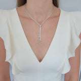 12.31ct Diamond Lariat Necklace in Platinum