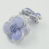 Pair of Chalcedony, Sapphire & Diamond Brooches by Van Cleef & Arpels