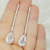 6.70ct Diamond Drop Earrings in Platinum by Nally Jewels