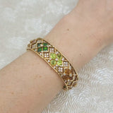 Diamond & Multicolor Gem Cuff Bracelet