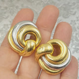 1990's Chaumet Paris 18k Two Tone Gold Earrings