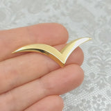 1990's Tiffany & Co Seagull V Brooch in 18K Yellow Gold