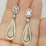 10.49ct Natural Light Fancy Yellow Diamond Pendant Earrings