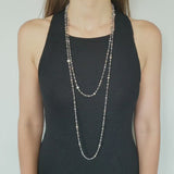 27.50ct Diamond & Natural Saltwater Multicolor Pearl Necklace in Platinum